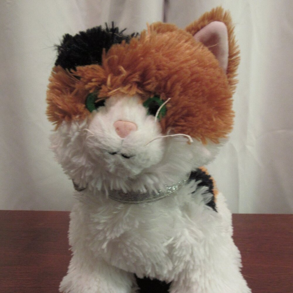 Build-A-Bear Calico Cat Plush w/Silver Collar